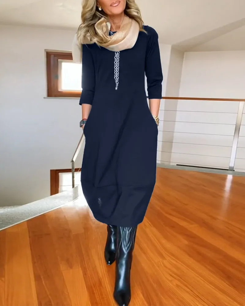 Elegant Midi Dress | Chic & Comfortable
