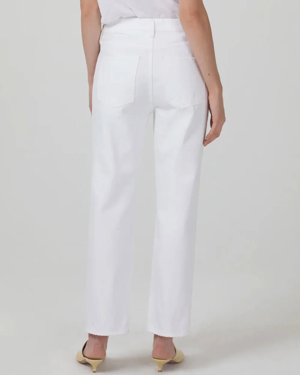Emery Straight Crop Jean in Seashell