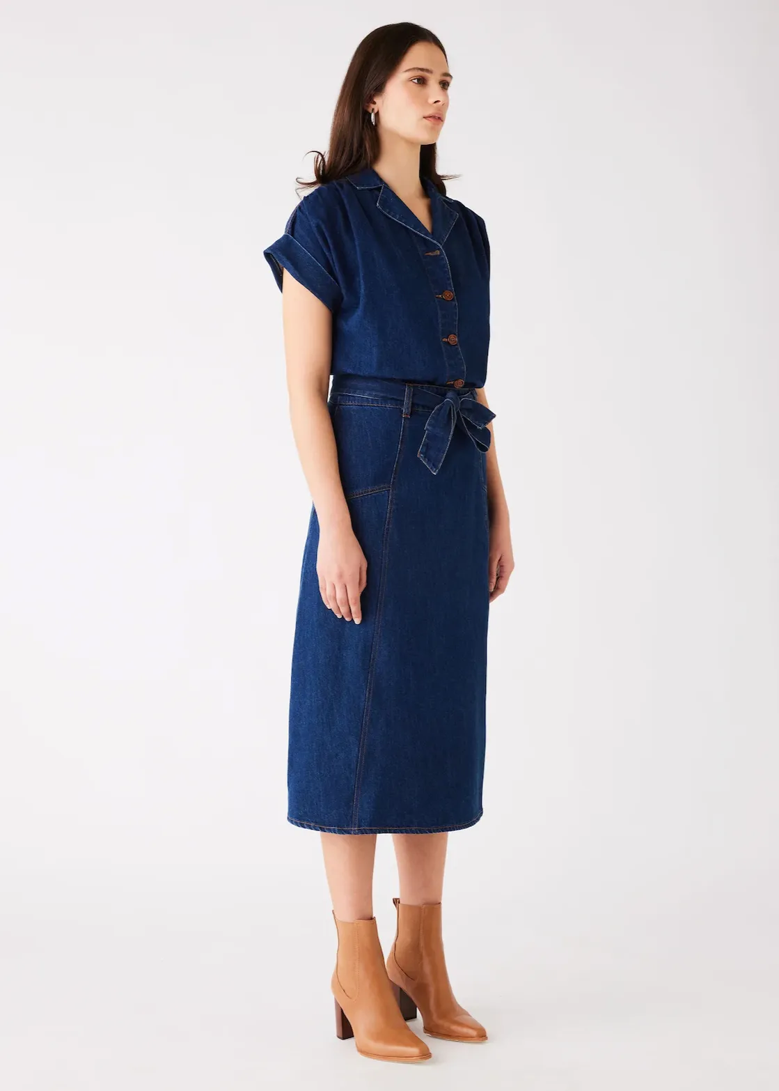 ESMAEE Roam Denim Skirt - Dark Blue Denim