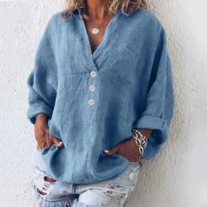 Evelyn - Long Sleeve Blouse With Pockets