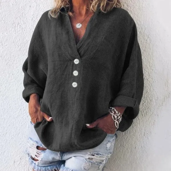 Evelyn - Long Sleeve Blouse With Pockets