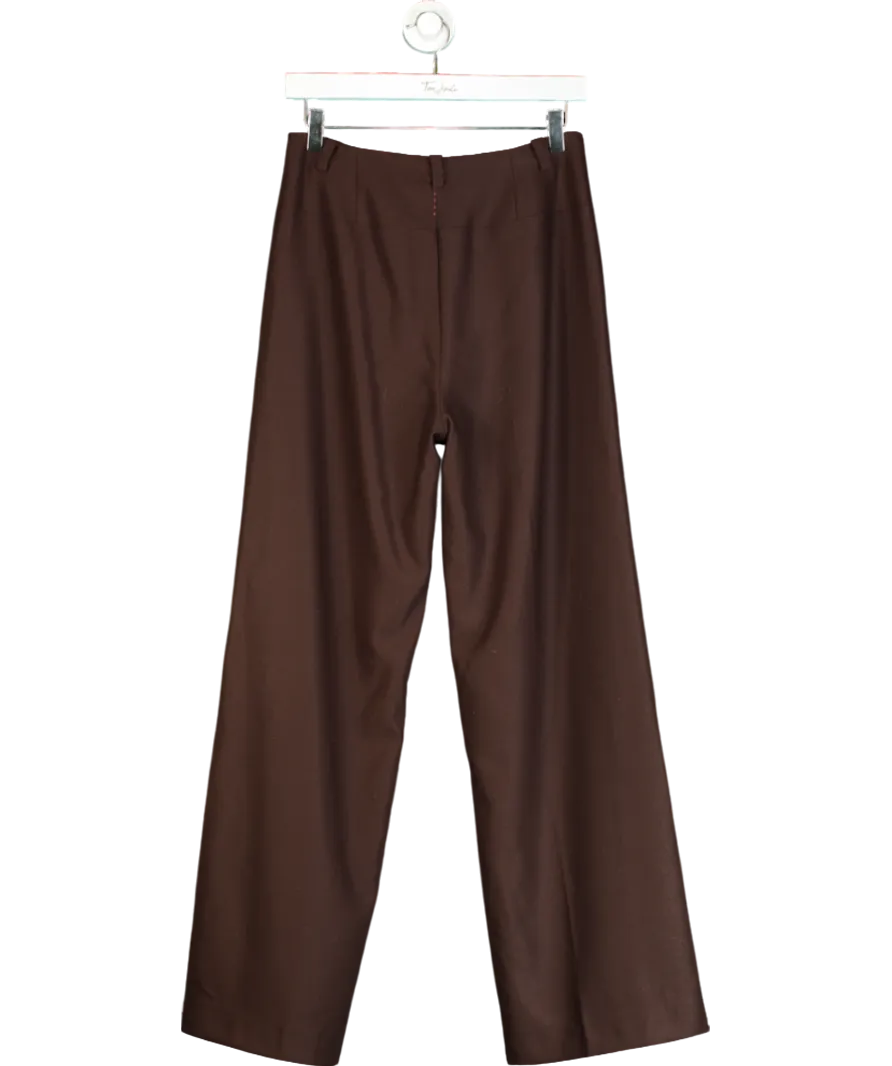 Fabrique Brown Gal Trousers In Fine Wool UK S