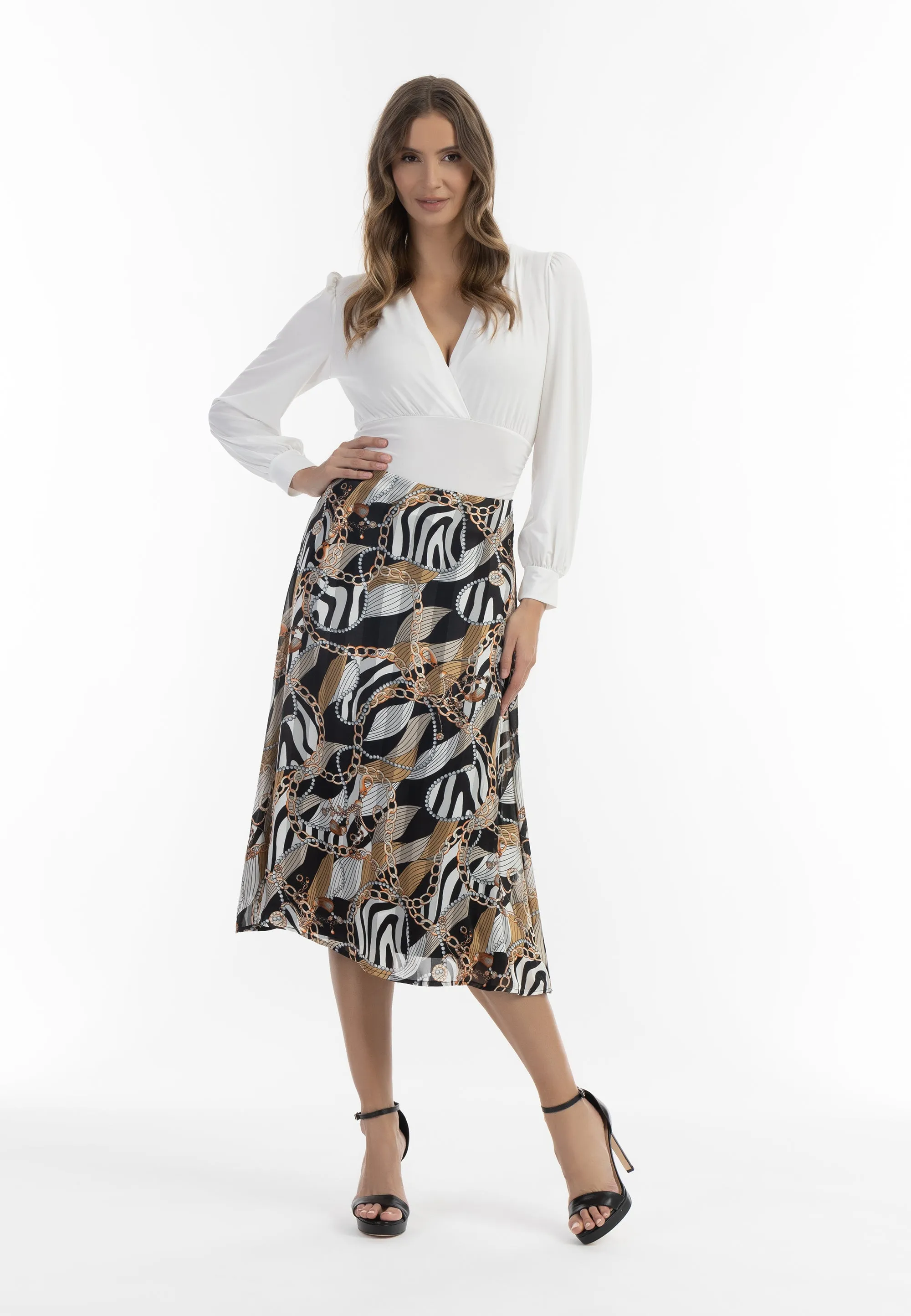 faina Women's Midi Skirt With All-Over Print
