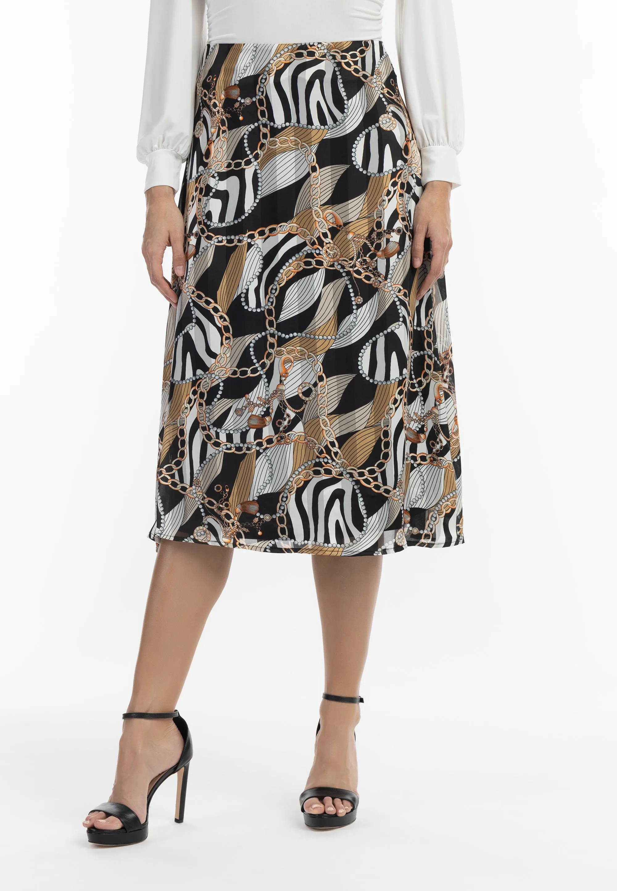 faina Women's Midi Skirt With All-Over Print