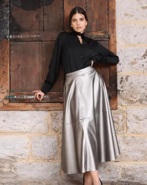 Faux Leather Midi Skirts