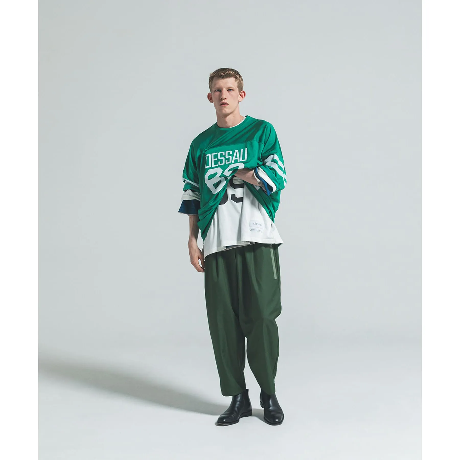 F/CE Men Coolsilver Balloon Cropped Pants Olive