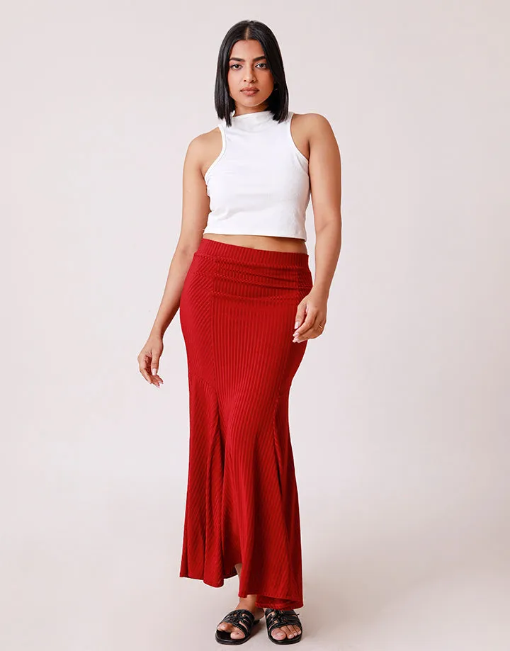 Flared Panel Godet Skirt