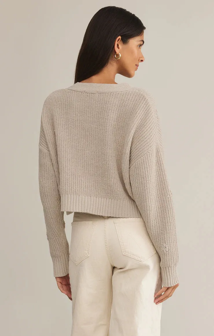 Fleur Cropped Cardigan - Parchment