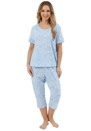 Floral Print Short Sleeve Pyjama - Blue
