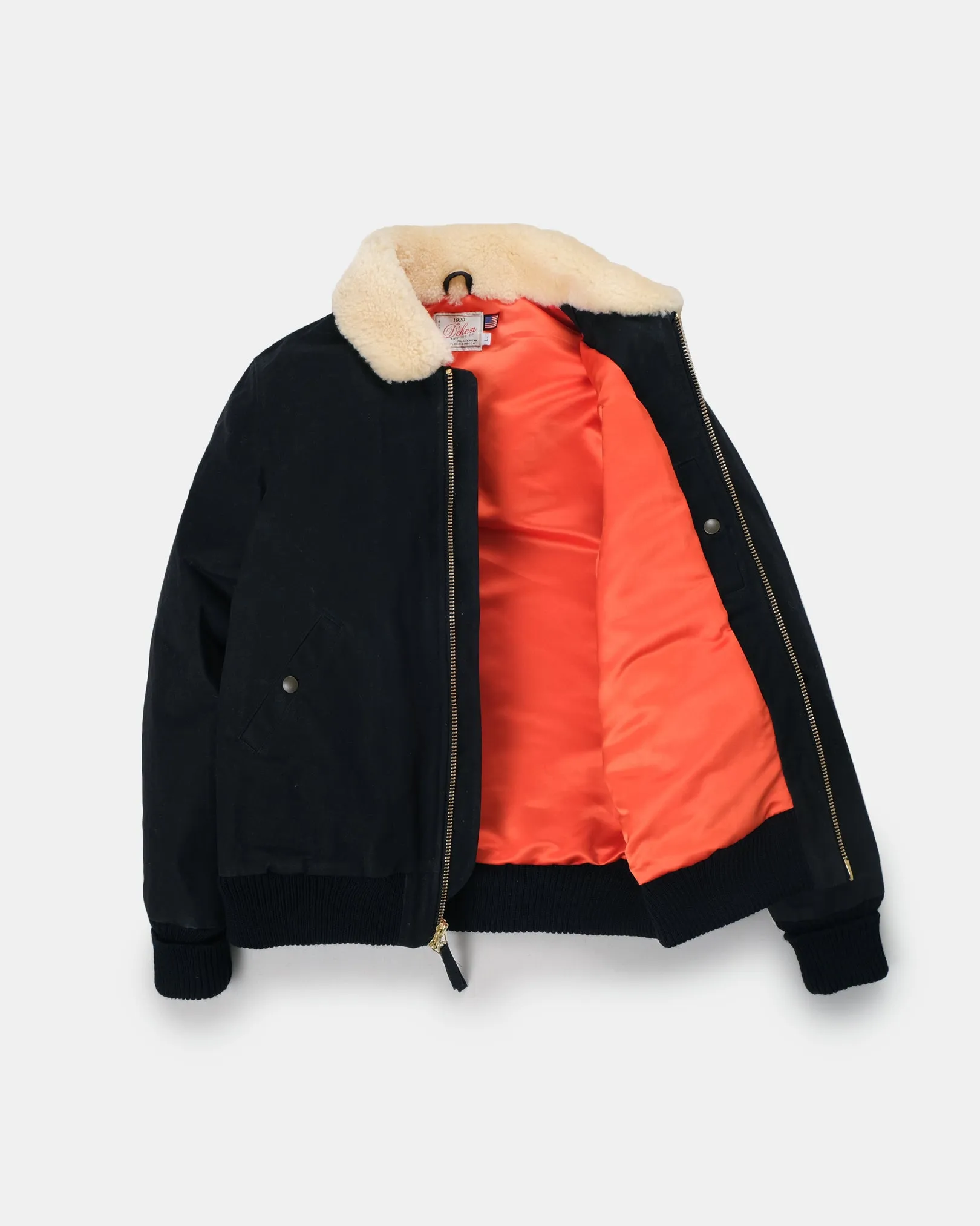 Flyer's Club Jacket - Waxed Canvas Black / Gold