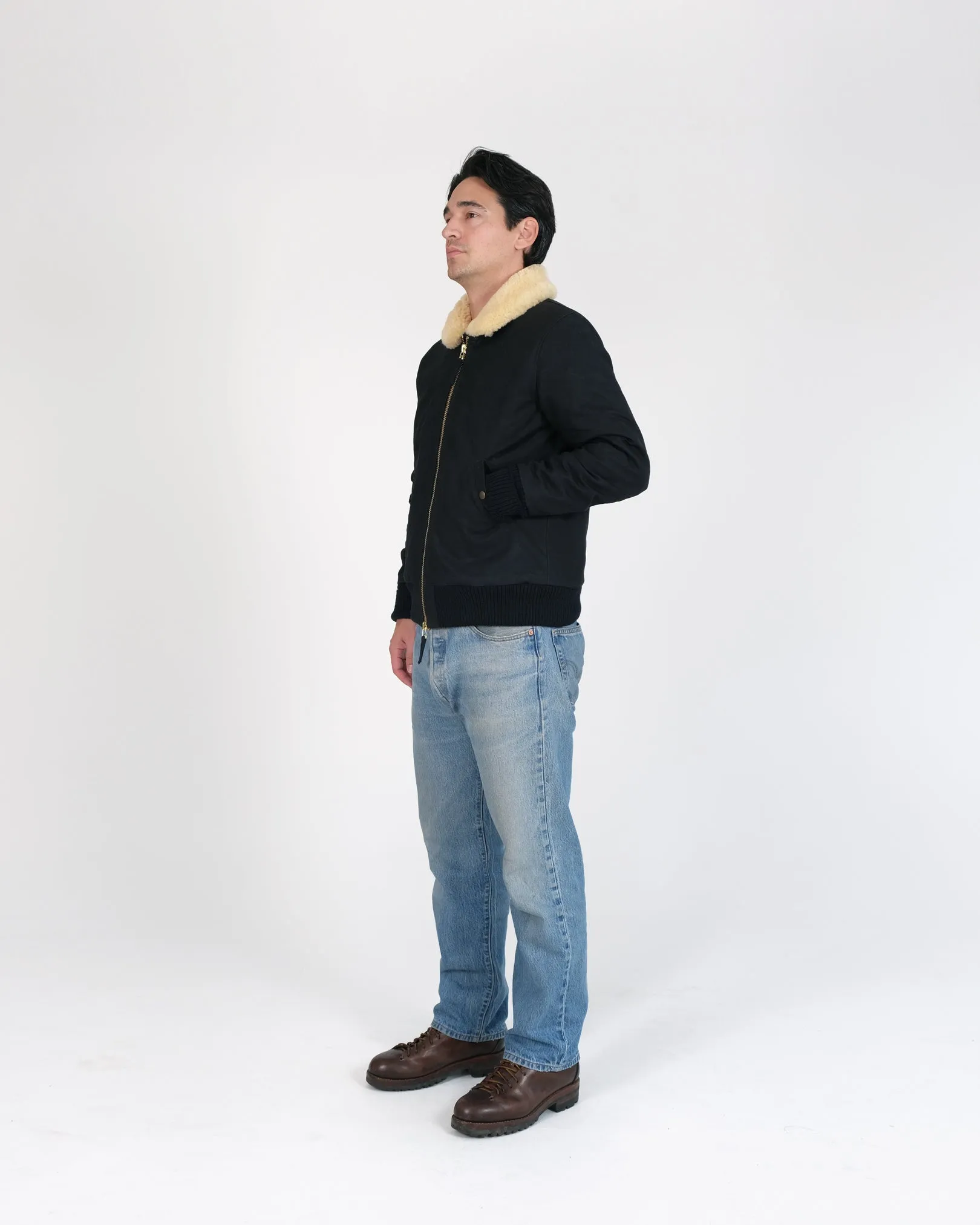 Flyer's Club Jacket - Waxed Canvas Black / Gold
