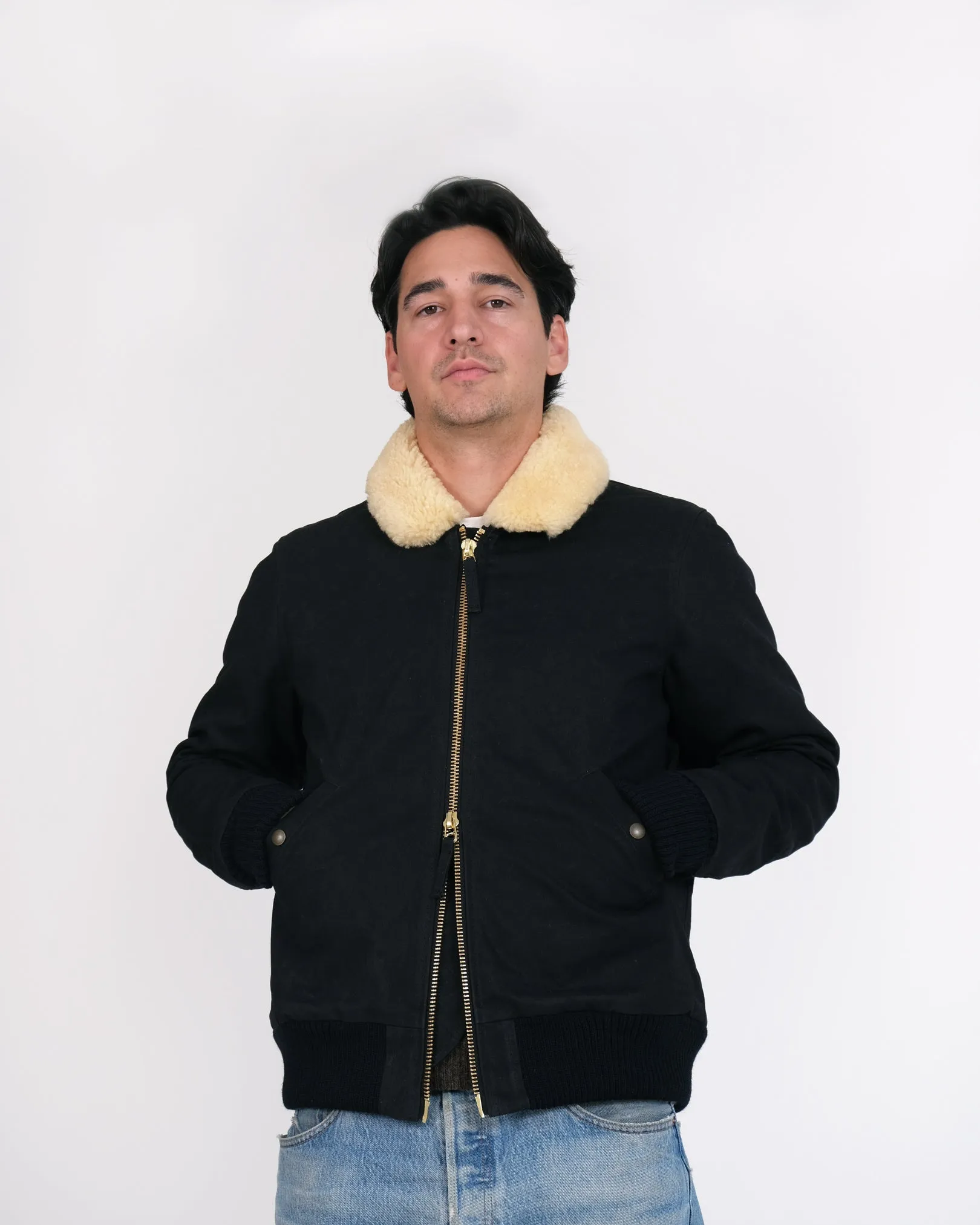 Flyer's Club Jacket - Waxed Canvas Black / Gold
