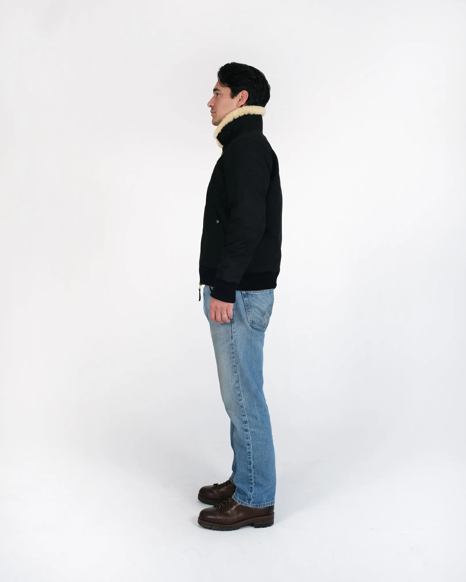 Flyer's Club Jacket - Waxed Canvas Black / Gold