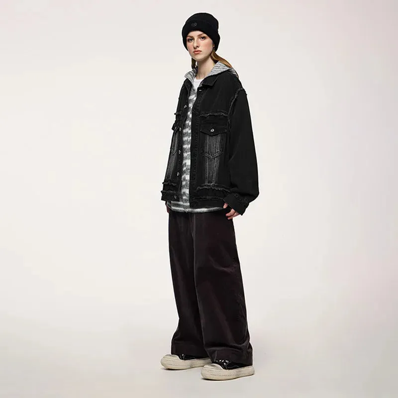 Frayed Bleached Denim Short  Jacket