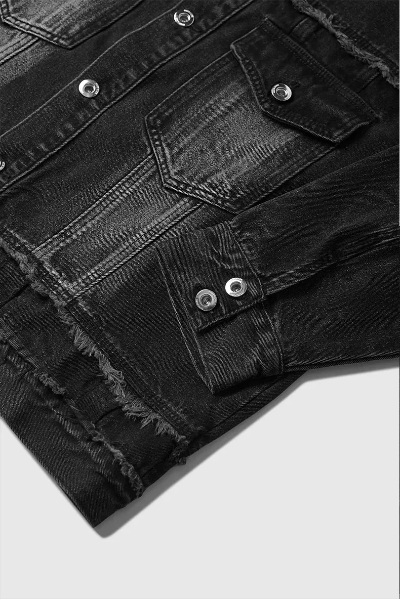 Frayed Bleached Denim Short  Jacket