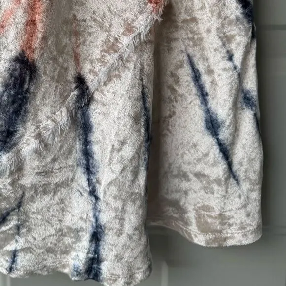 Free People Swagger Tie Dye Velvet Midi Skirt Sz S High Waist Boho Whimsigoth