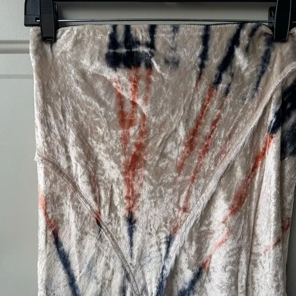 Free People Swagger Tie Dye Velvet Midi Skirt Sz S High Waist Boho Whimsigoth