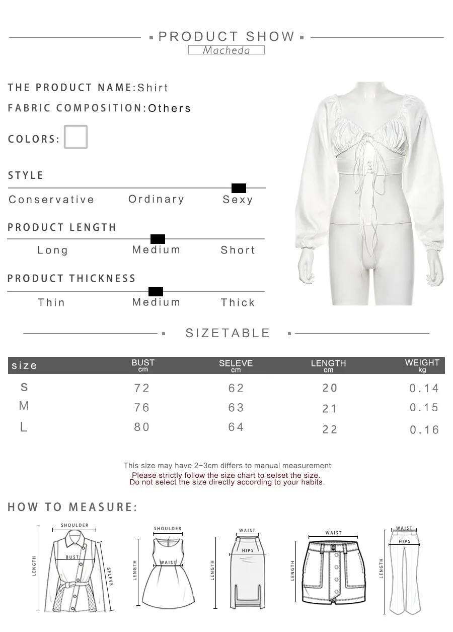 French Romance White Crop Tops Women Autumn Sexy  Hollow Out Long Sleeve V Neck Top Ladies Casual Solid Blouses New
