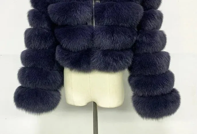 Furry Cropped Faux Fur Coats Jackets Women Fluffy Top Coat Hooded Straight Short Winter Fur Jacket Fashion Streetwear New