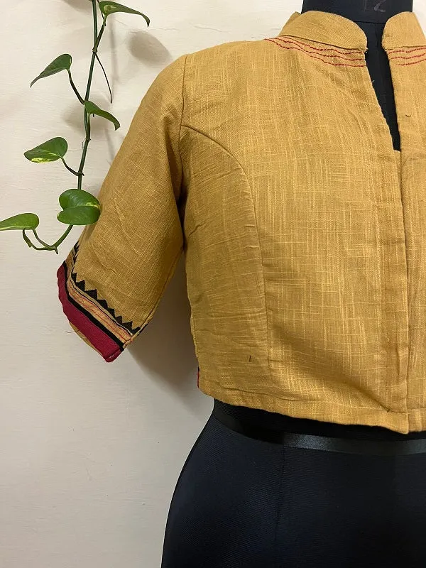 Gaura Shivpriya Handpainted  Dark Beige Blouse