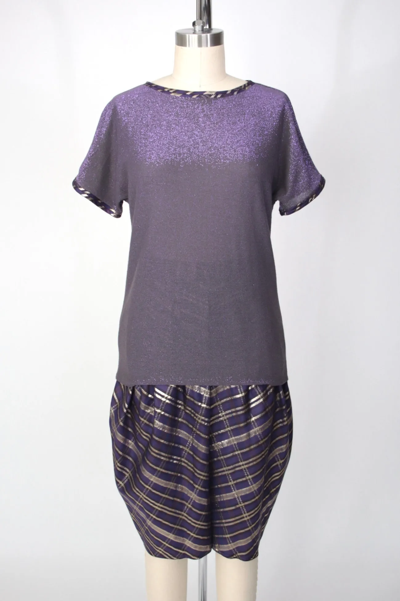 Gianni Versace Metallic Tartan Pant Set