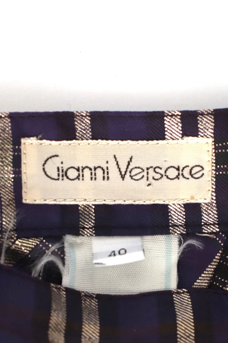 Gianni Versace Metallic Tartan Pant Set