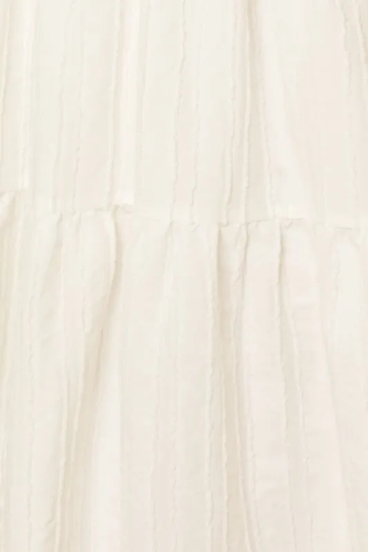 Gilli Textured Striped Smocked Back Midi Dress