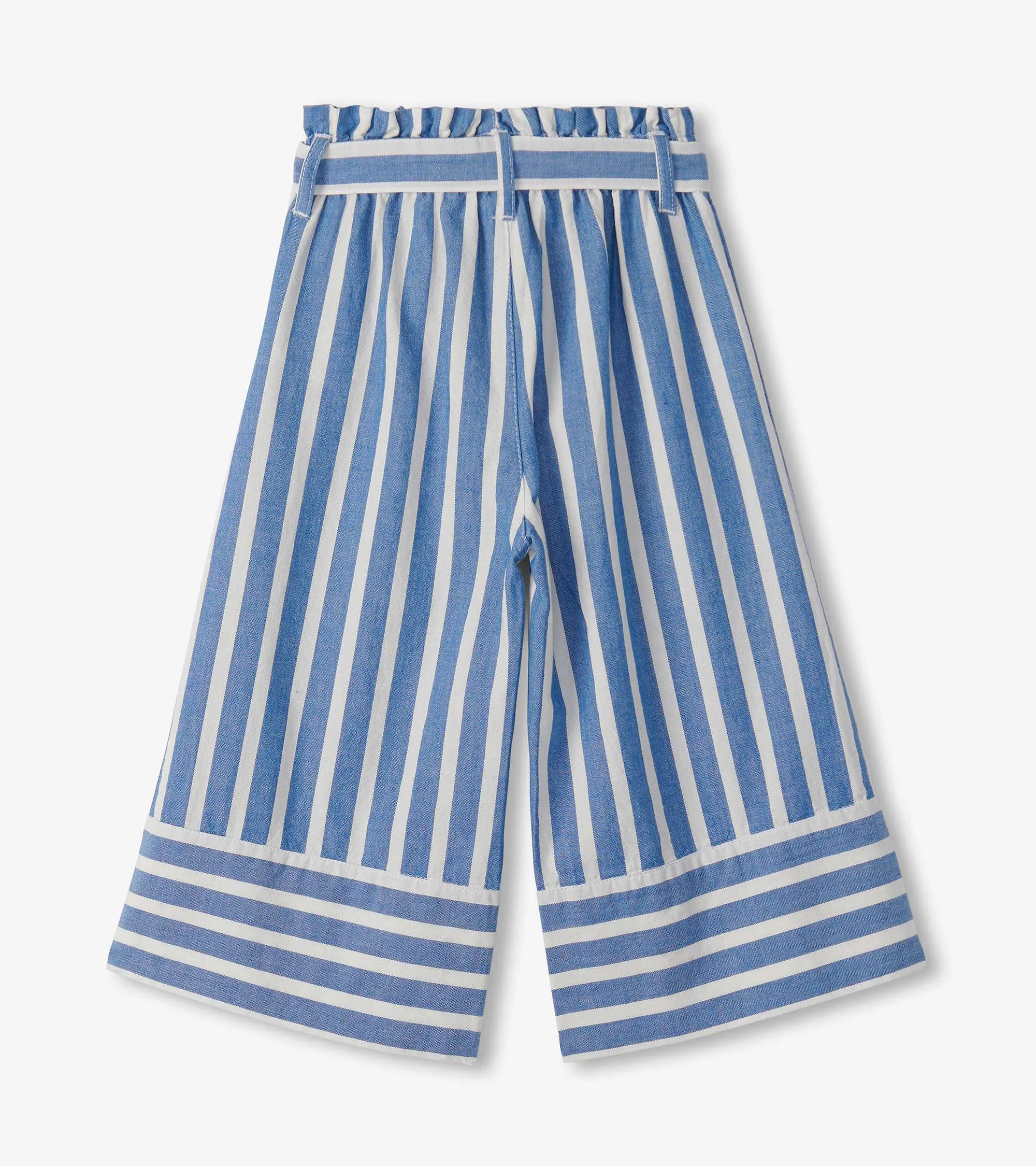 Girls Powder Stripes Cropped Paperbag Pants