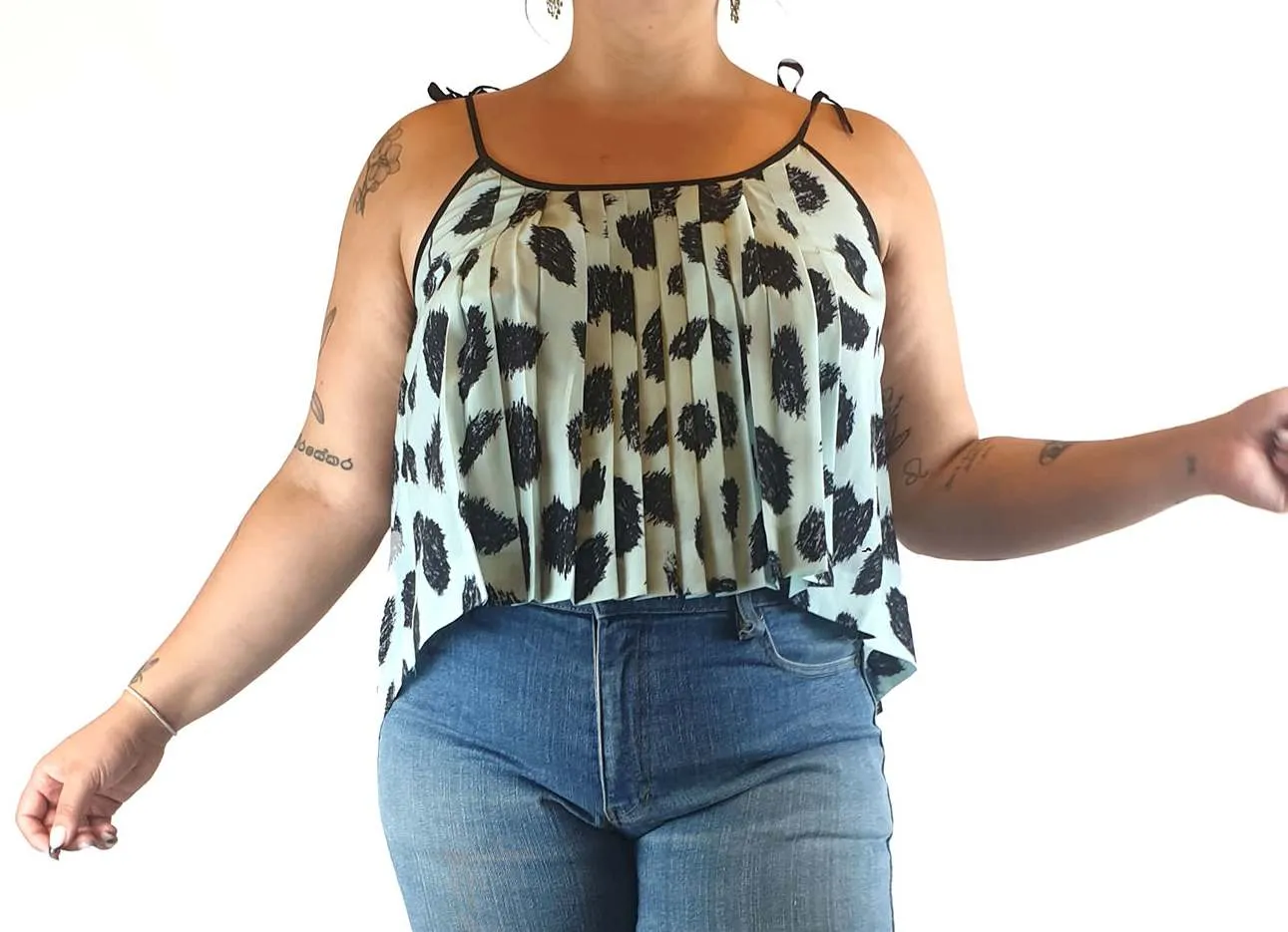 Gorman blue print spaghetti strap top size L