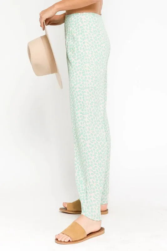 Green Floral Pants