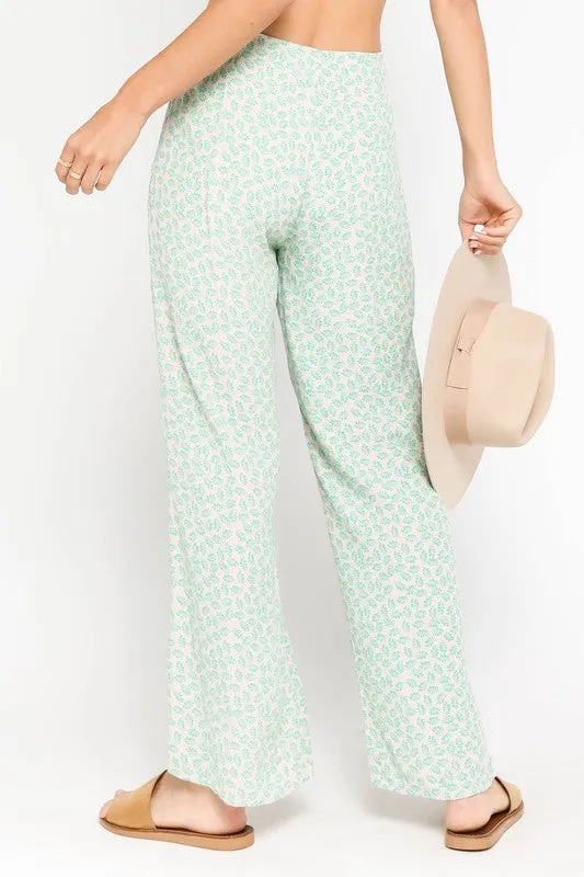Green Floral Pants
