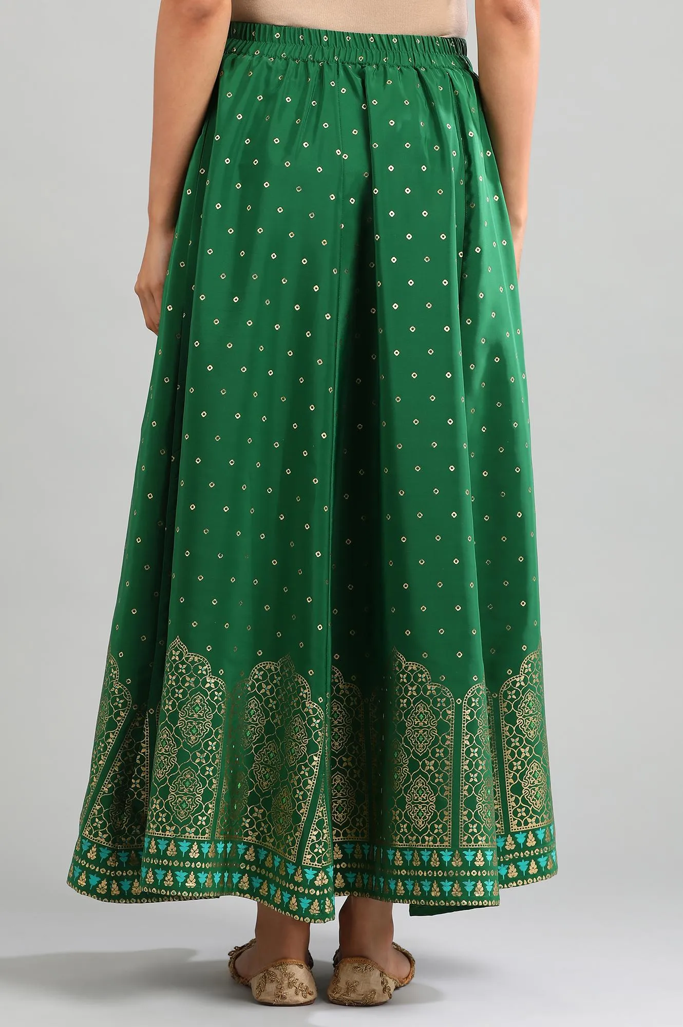 Green Printed Skirt