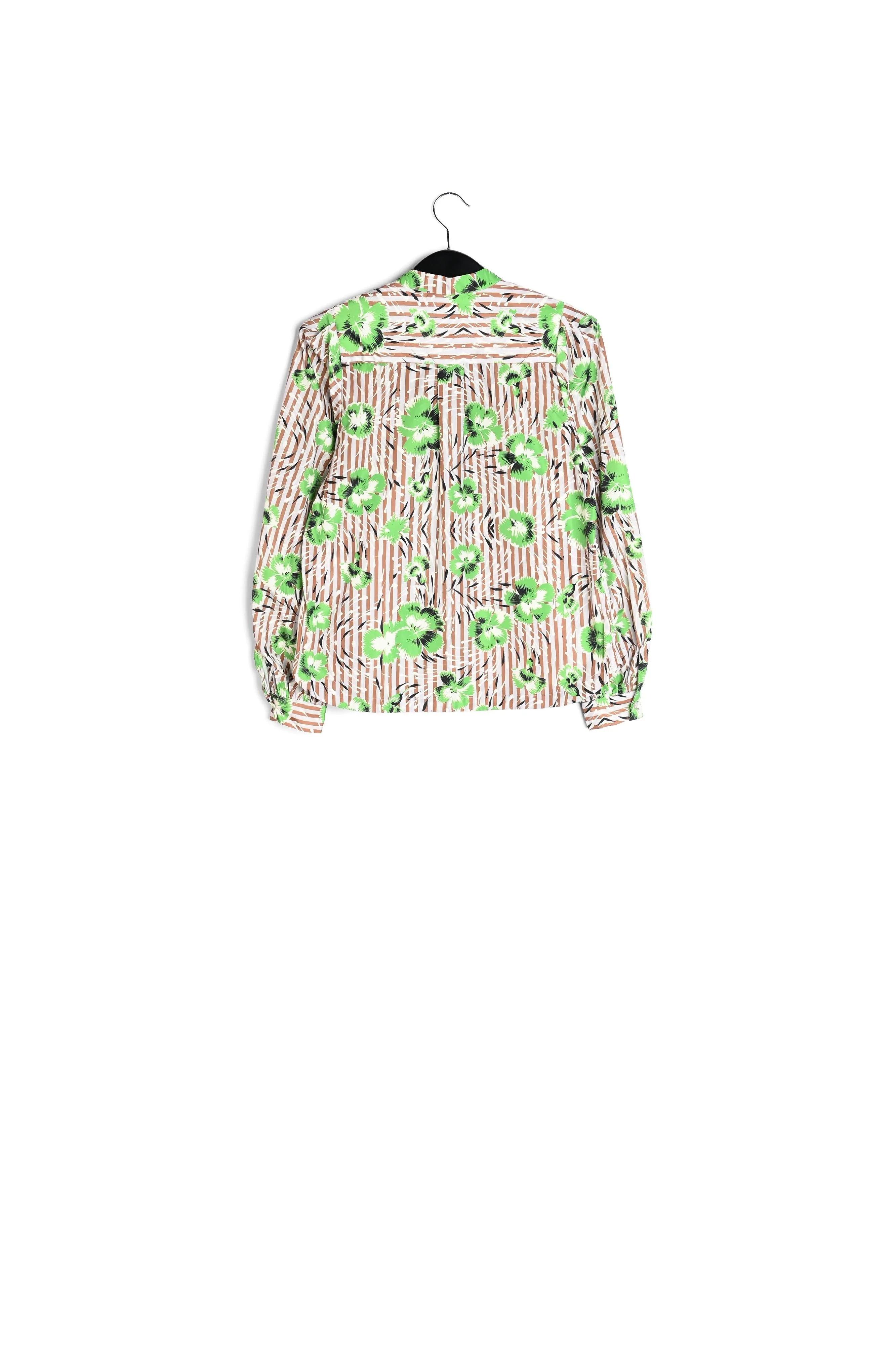 Green puffed-sleeve top