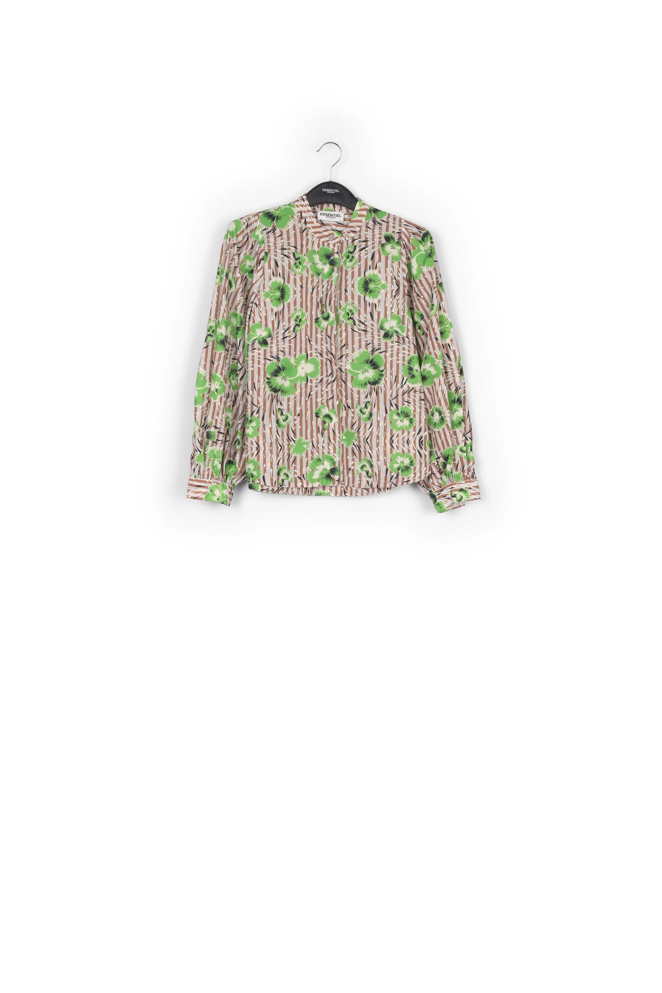 Green puffed-sleeve top