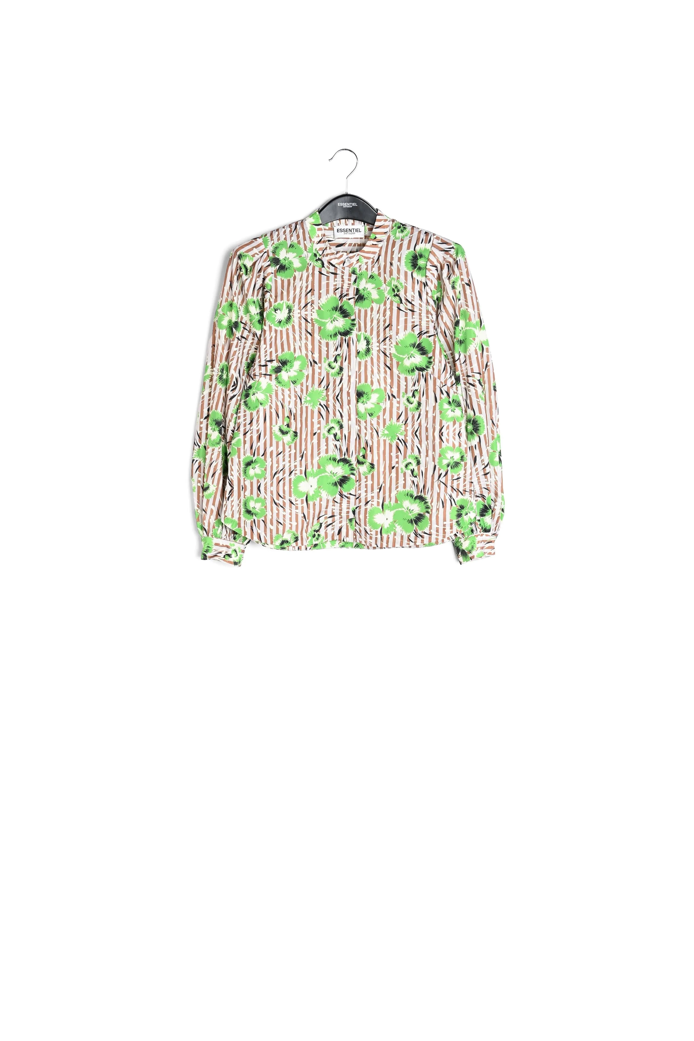 Green puffed-sleeve top