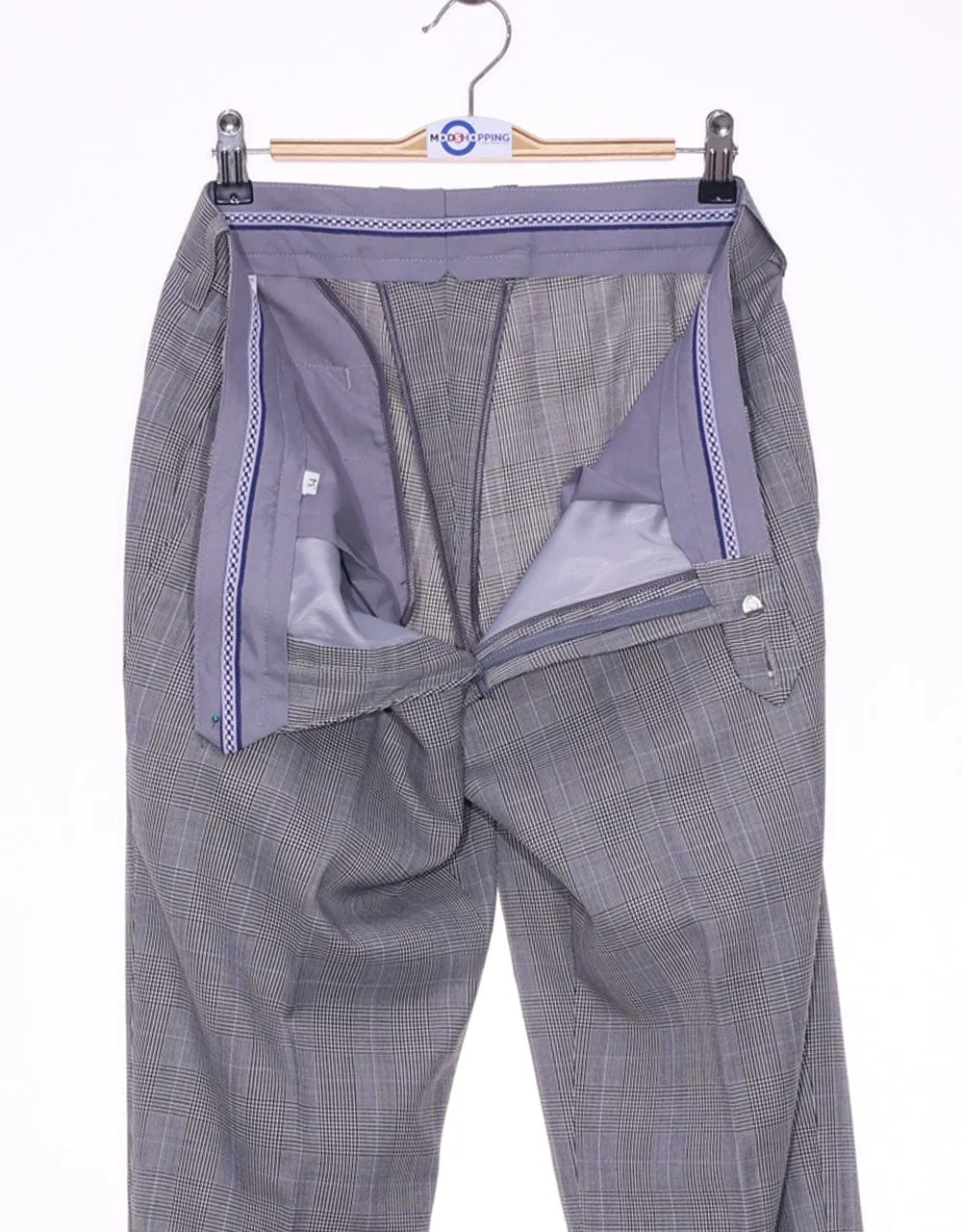 Grey Prince Of Wales Check Double Breasted Suit