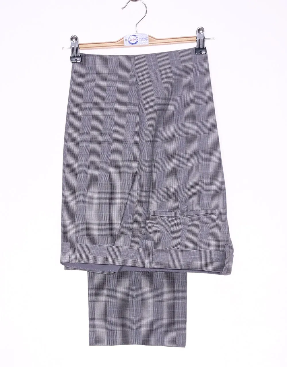 Grey Prince Of Wales Check Double Breasted Suit