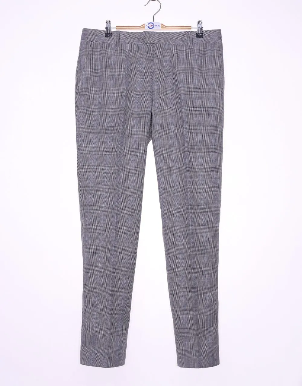 Grey Prince Of Wales Check Double Breasted Suit