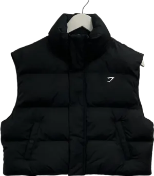 gymshark Black Cropped Midi Gilet UK S