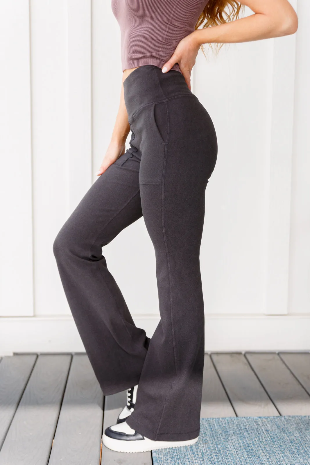 Hazel Blues® |  Where are You Flared Leggings in Black