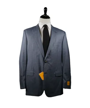 HICKEY FREEMAN / LORO PIANA - Super 150’s Wool/Silk Medium Blue Plaid - 38R