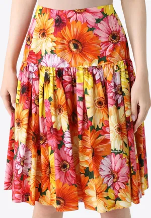 High-Waist Floral Mini Skirt