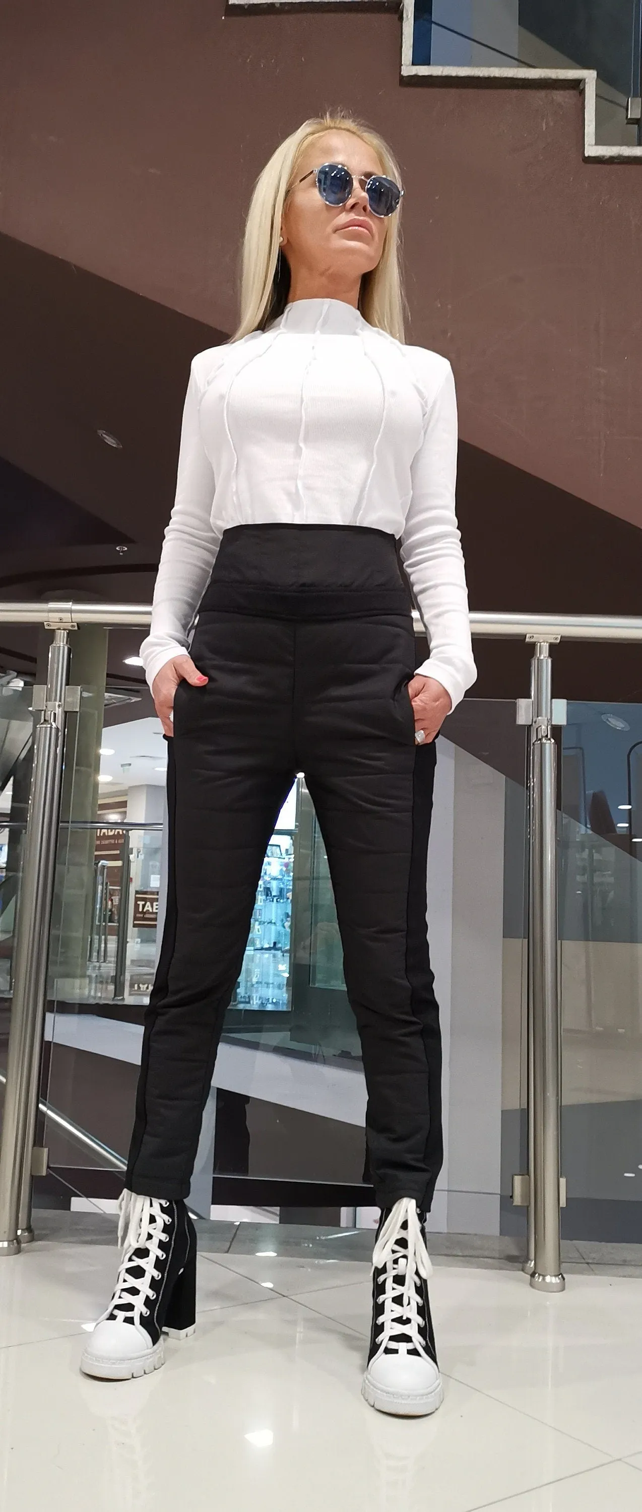 High Waist Trousers/Trapped Pants/Slim FittedPants/Trapped Pants/Extravagant Trousers/Avant-garde Pants/Designer Pants