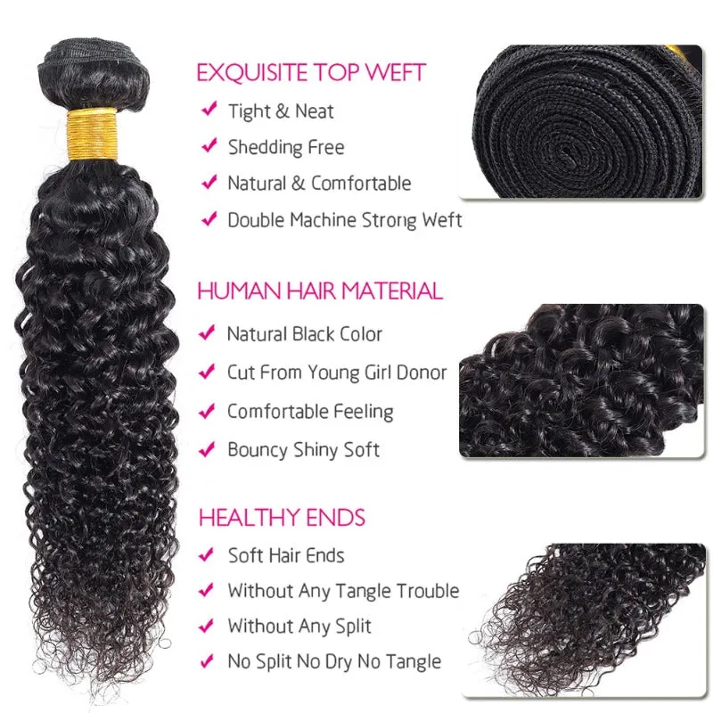 Hot selling Virgin Curly Unprocessed Hair Natural Black Color 100 Human Hair one Bundle 8 in to 30 In
