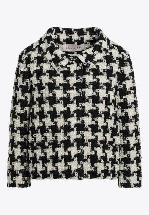 Houndstooth Cropped Blazer