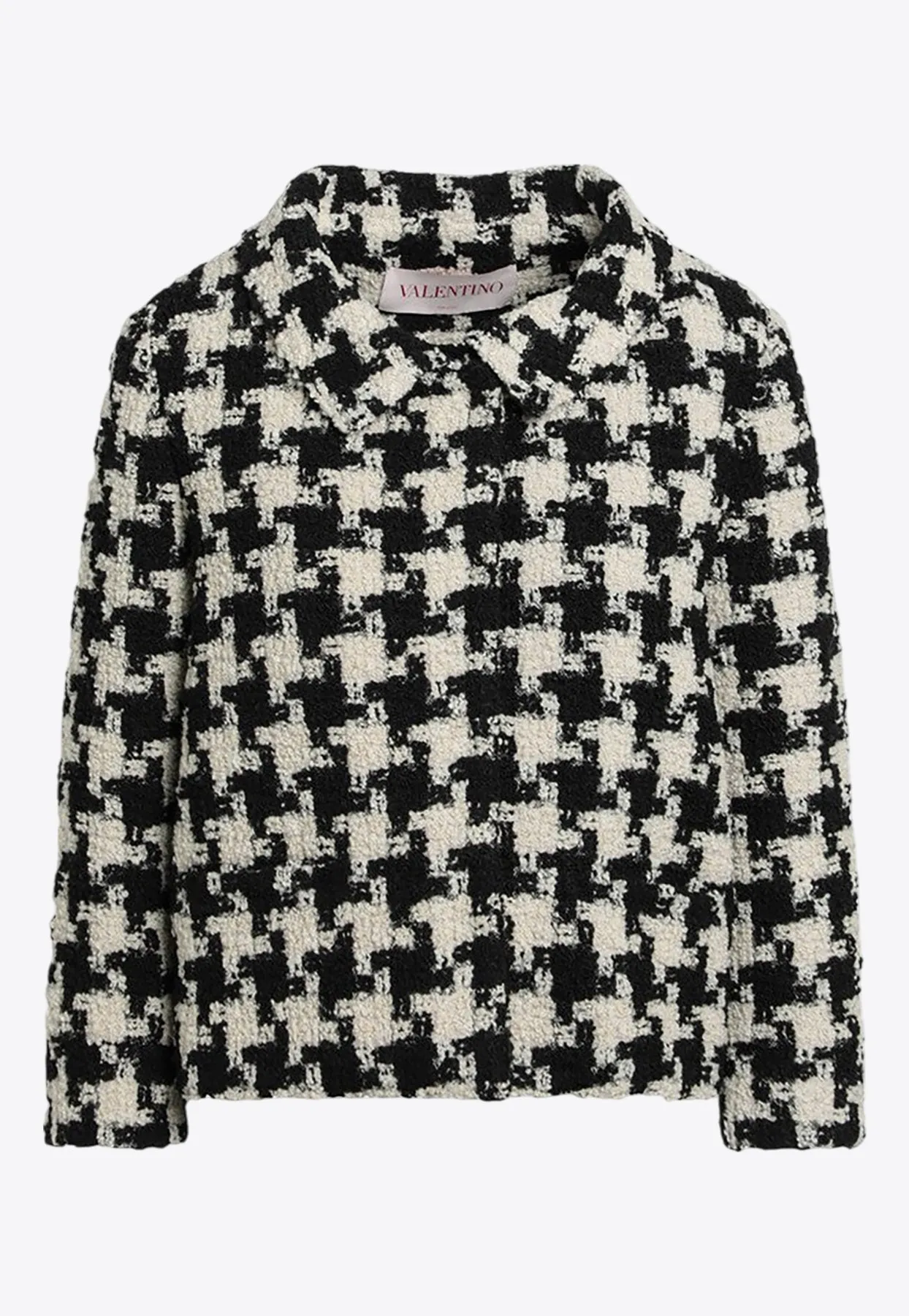 Houndstooth Cropped Blazer