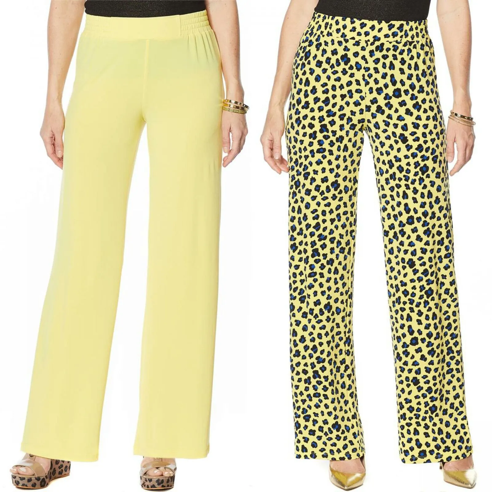IMAN Women's 2 Pairs Global Chic Luxury Resort Palazzo Pants