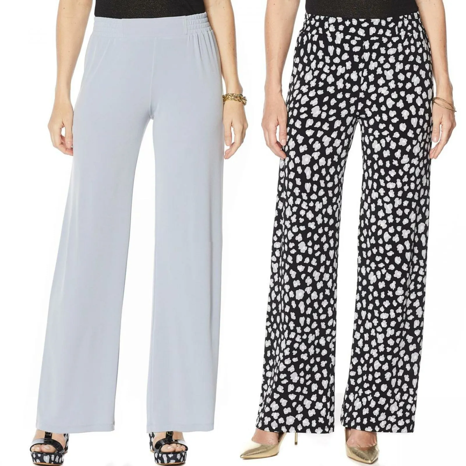 IMAN Women's 2 Pairs Global Chic Luxury Resort Palazzo Pants