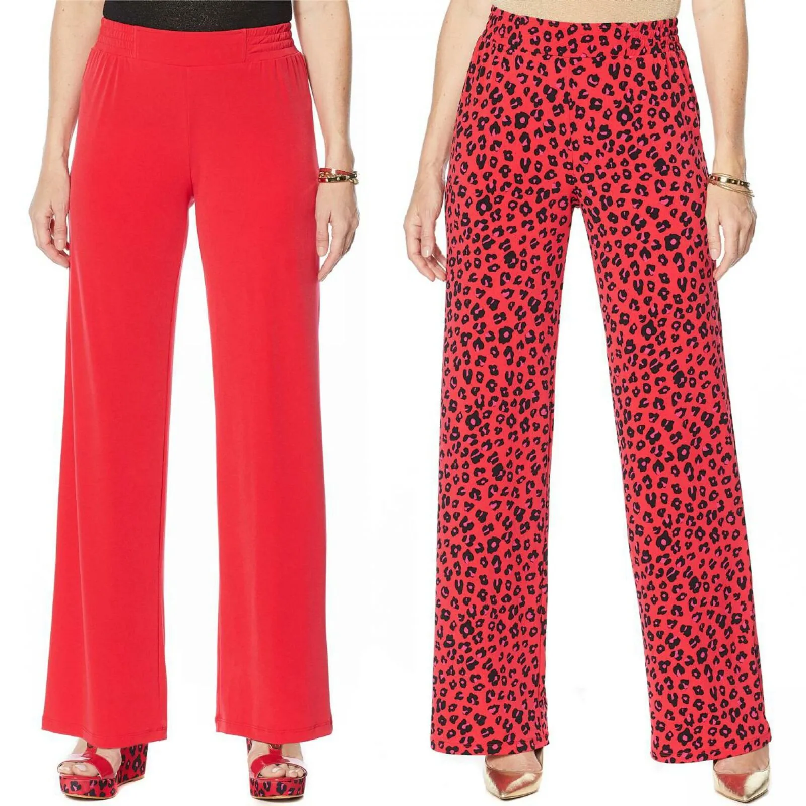 IMAN Women's 2 Pairs Global Chic Luxury Resort Palazzo Pants