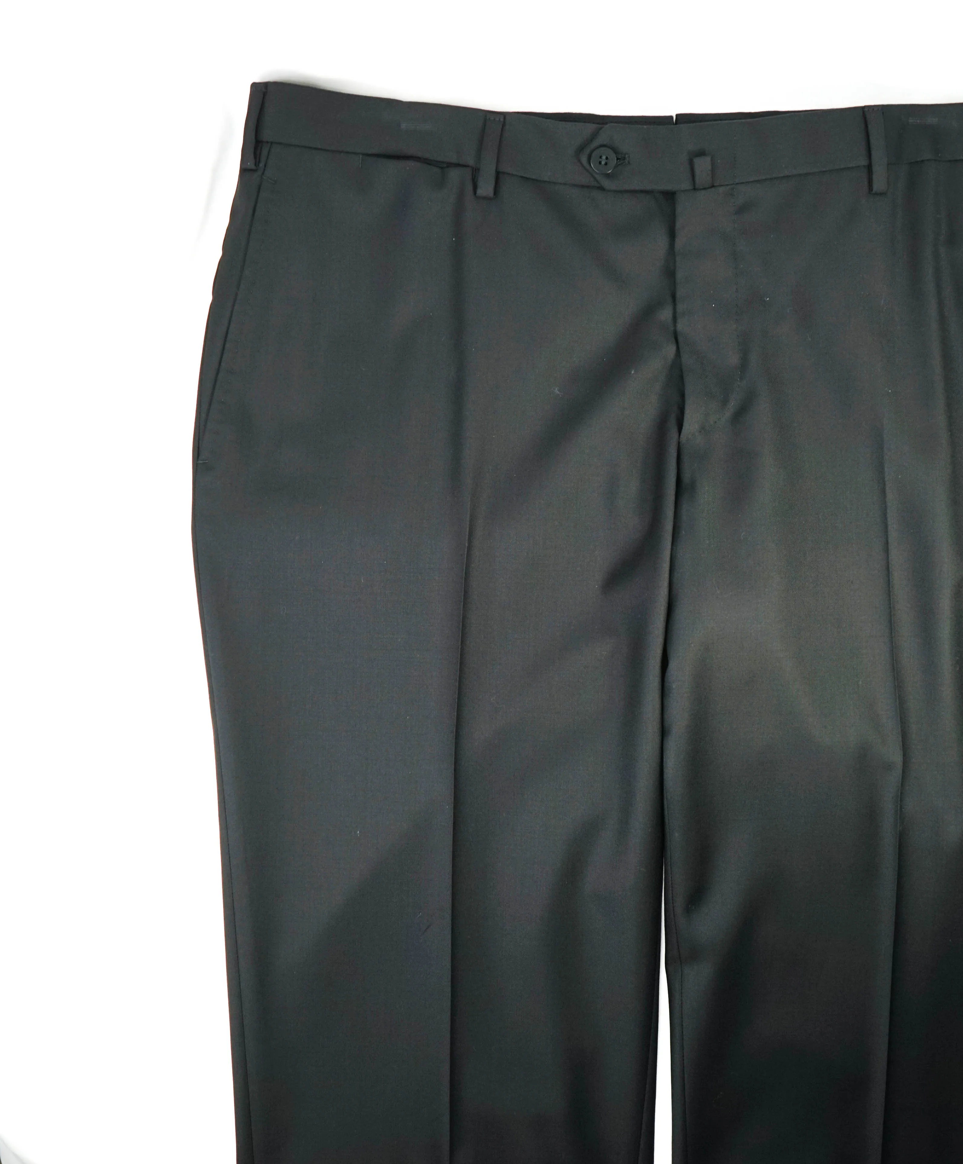 ISAIA - *AQUASPIDER 160's* Black Wool Dress Pants Flat Front - 40W
